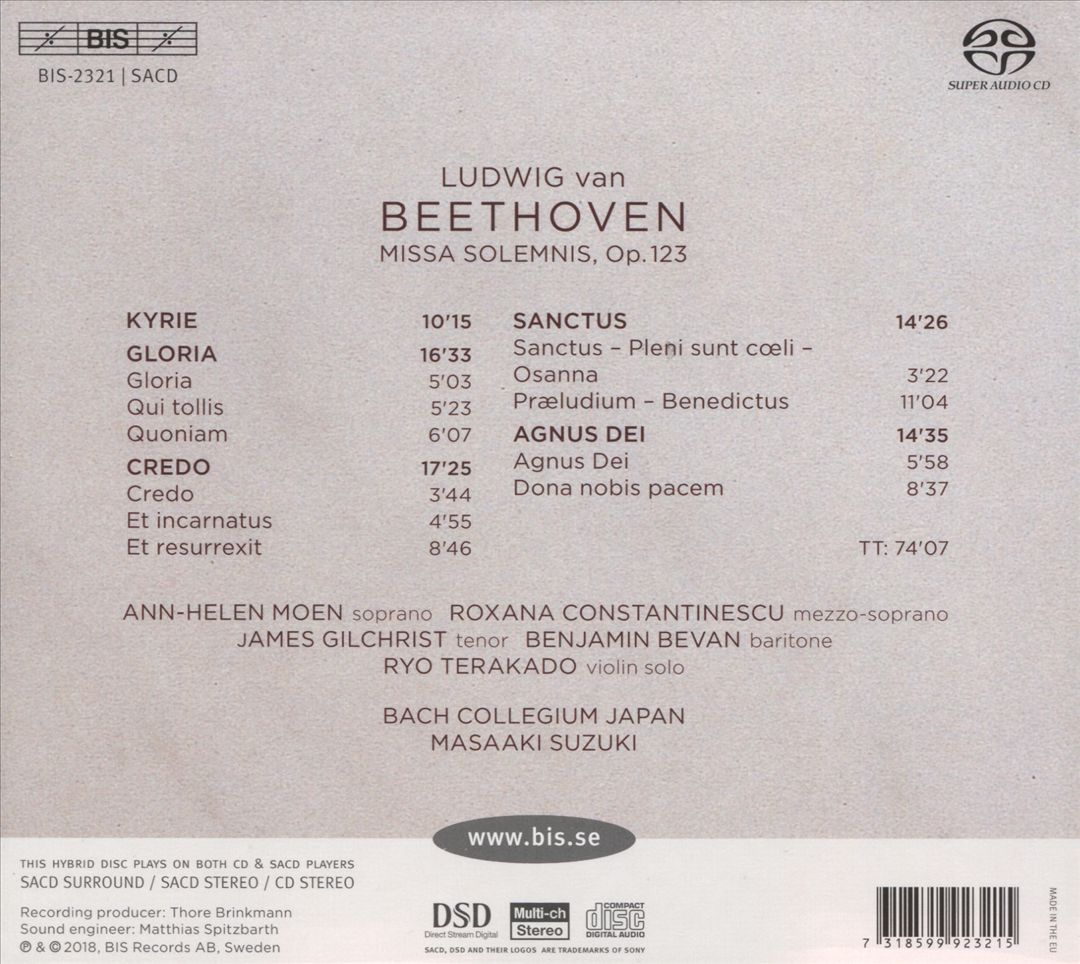 Beethoven: Missa solemnis cover art