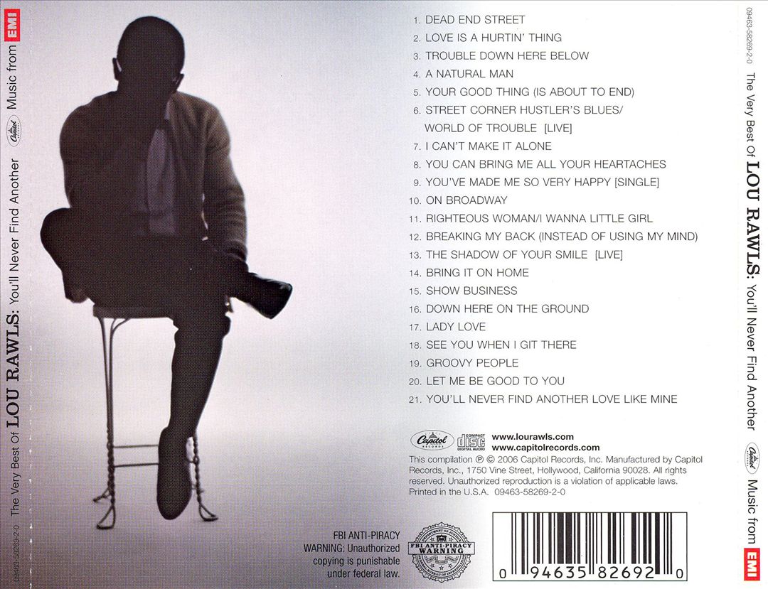 The Very Best Of  Lou Rawls: You'll Never Find Another cover art
