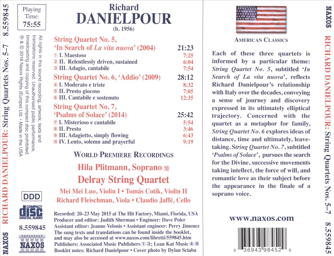 Richard Danielpour: String Quartets Nos. 5-7 cover art