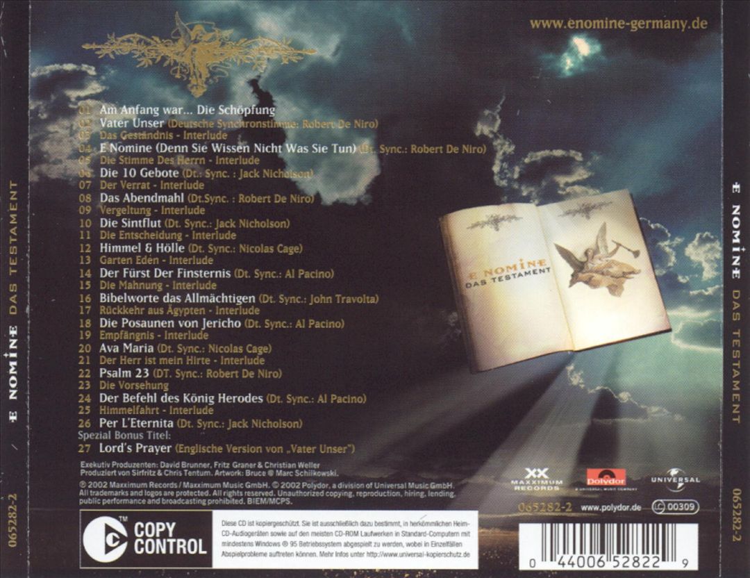 Das Testament [Geman Bonus Tracks] cover art