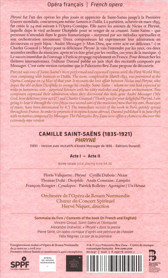 Saint-Saëns: Phryné cover art