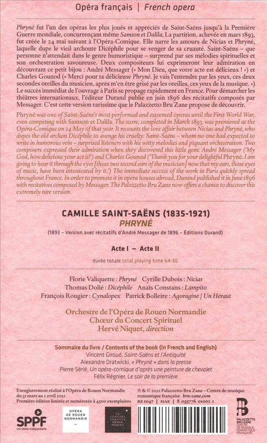 Saint-Saëns: Phryné cover art