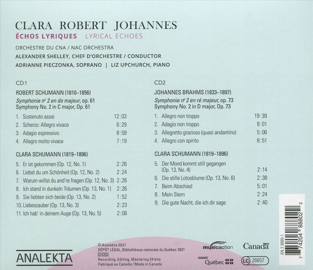 Clara, Robert, Johannes: Lyrical Echoes cover art