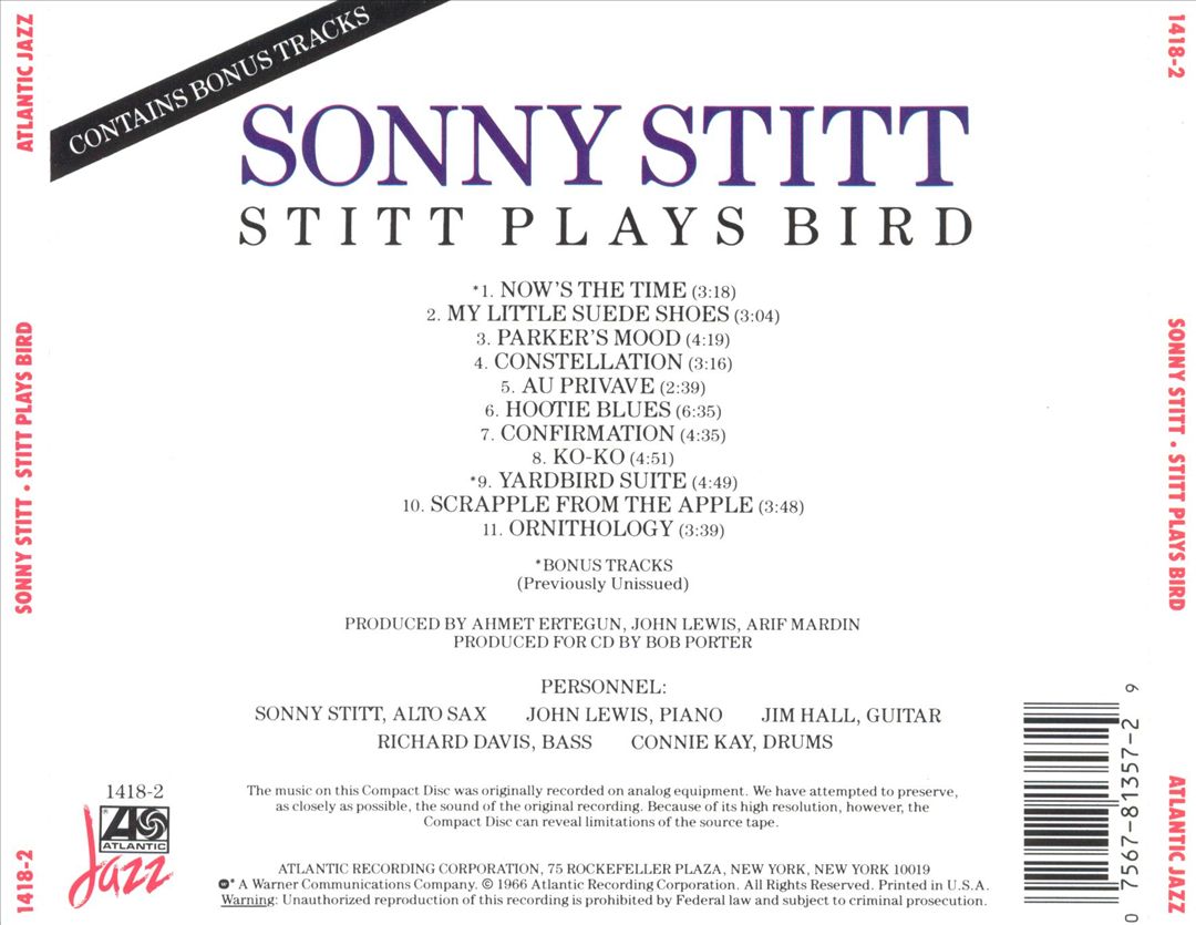 Stitt Plays Bird cover art