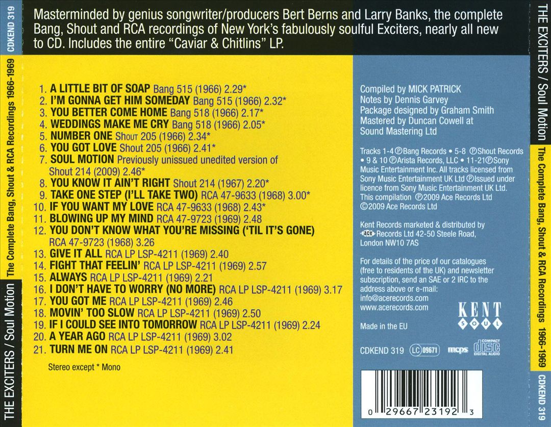 Soul Motion: The Complete Bang, Shout and RCA Recordings 1966-1969 cover art