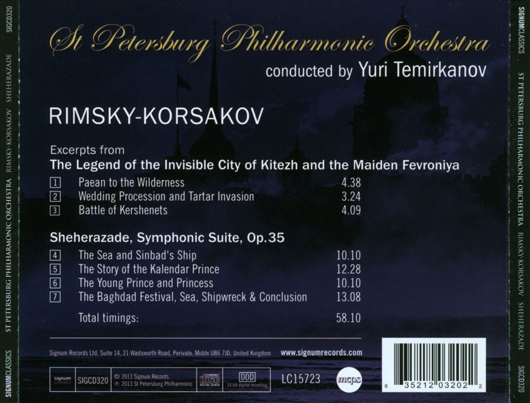 Rimsky-Korsakov: Excerpts from The Invisible City of Kitezh; Sheherazade cover art