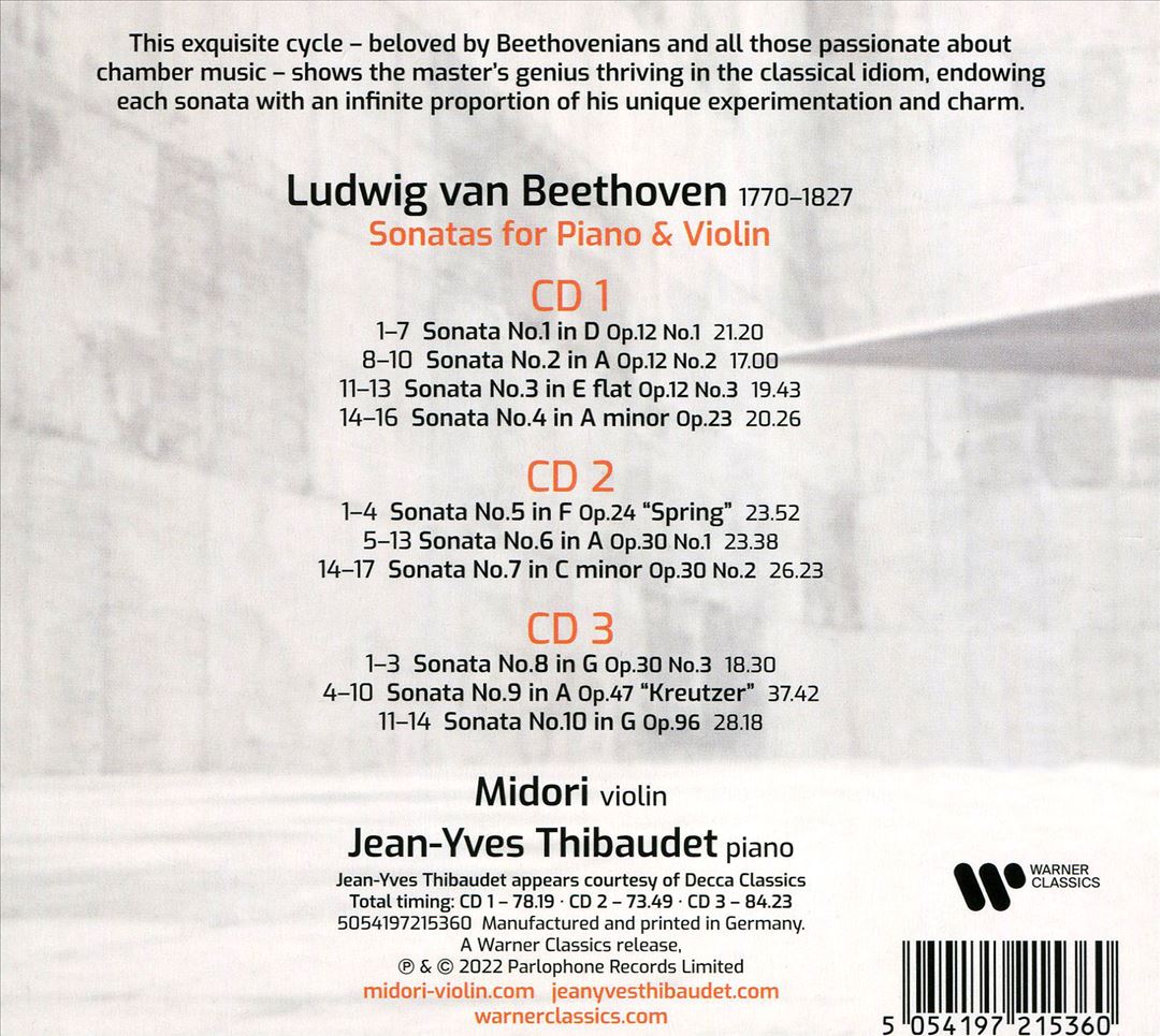 Beethoven: Sonatas for Piano & Violin cover art