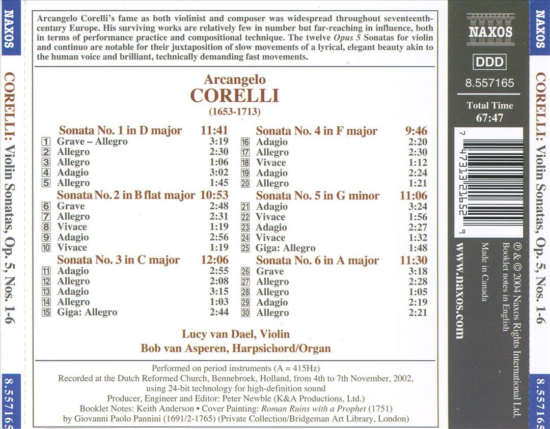 Corelli: Violin Sonatas Op. 5, Nos. 1-6 cover art