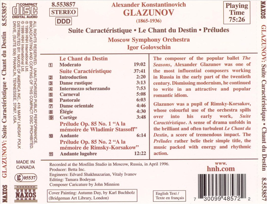 Glazunov: Orchestral Works, Vol. 10 cover art