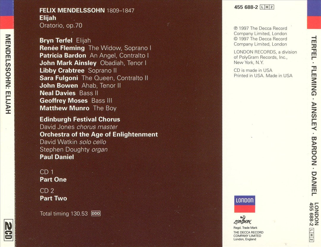 Mendelssohn: Elijah cover art