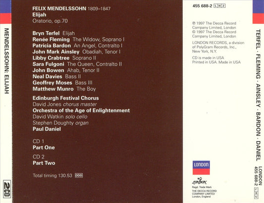 Mendelssohn: Elijah cover art