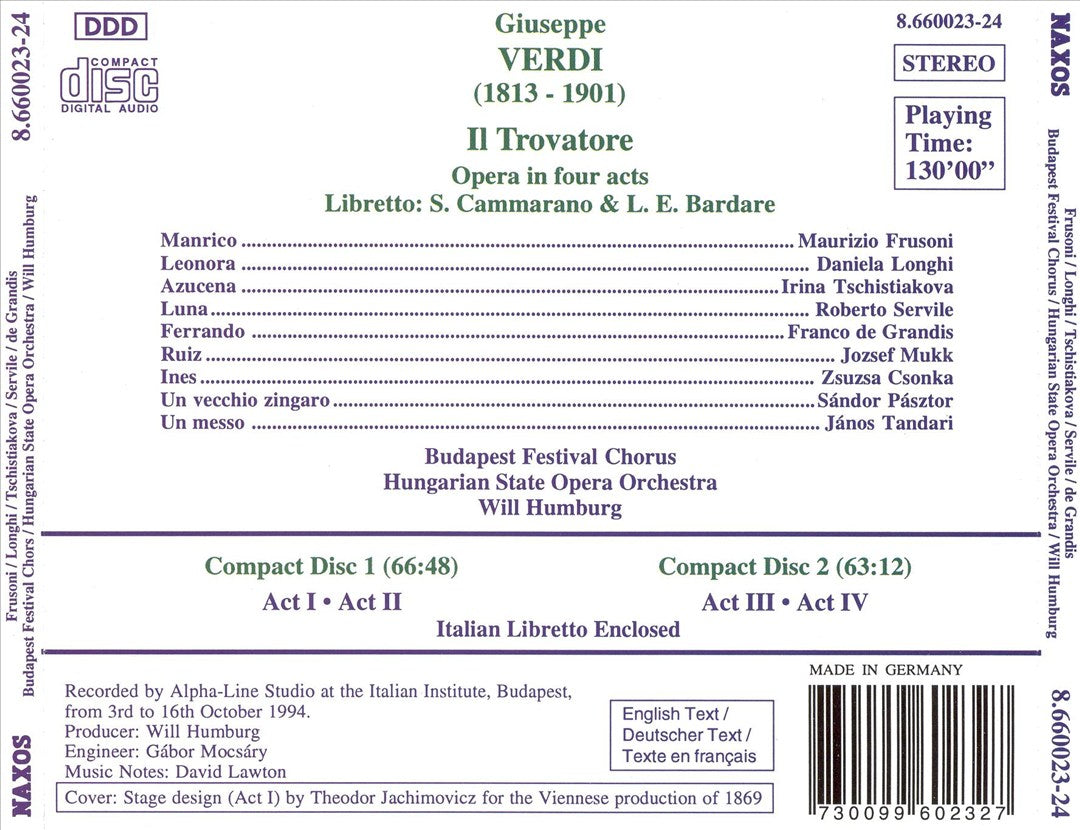 Verdi: Il Trovatore cover art