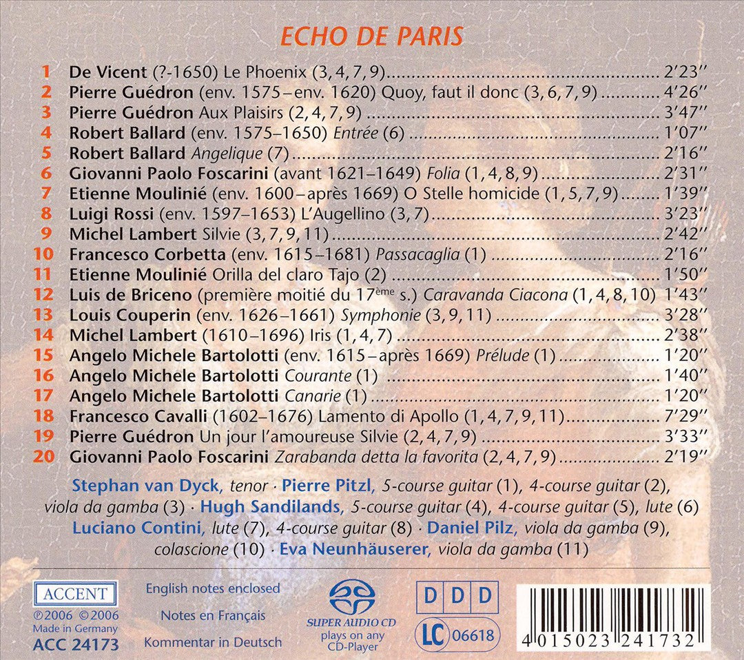 Echo de Paris: Parisian Love Songs 1610-1660 cover art