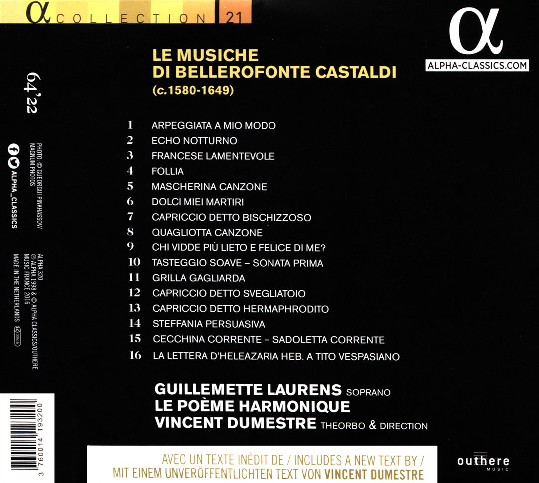 Musiche di Bellerofonte Castaldi cover art