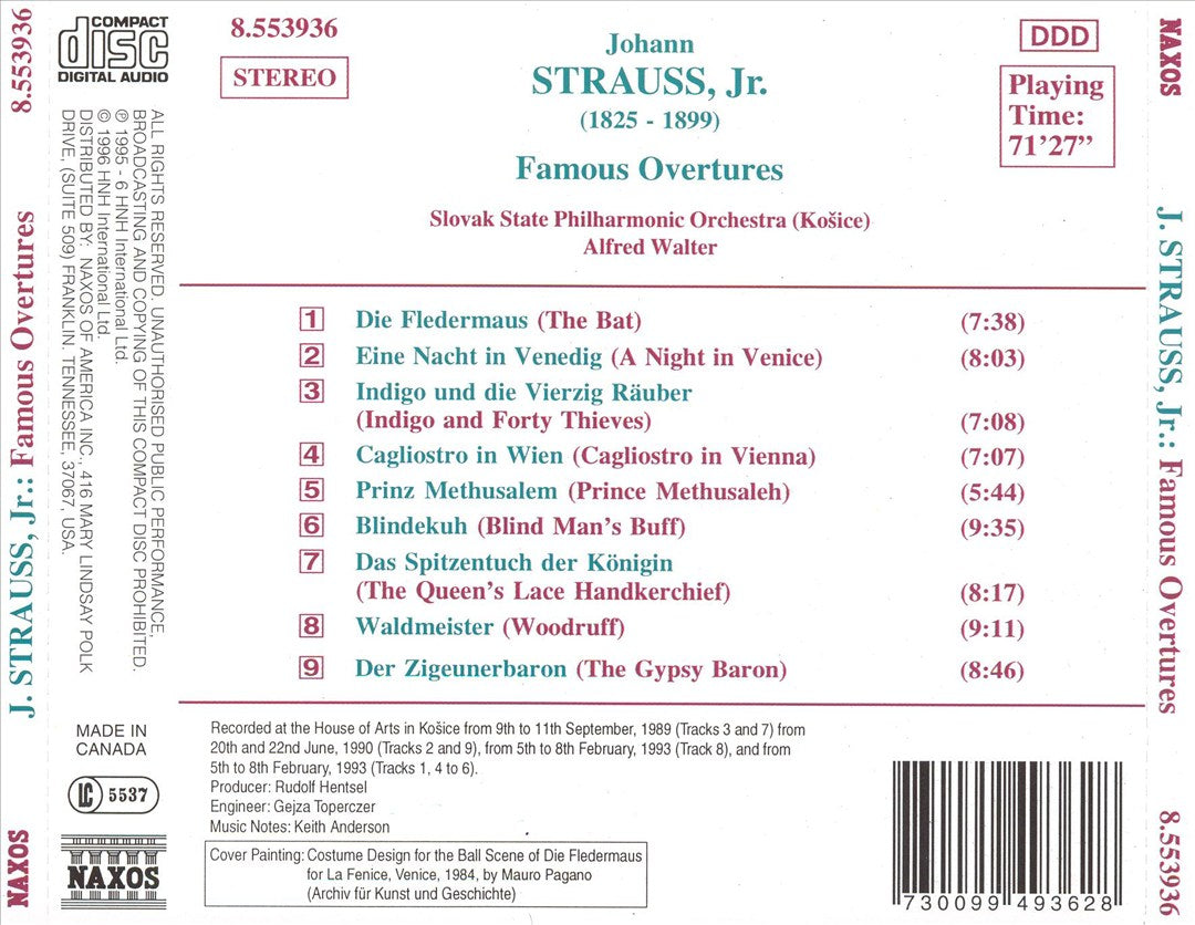 Strauss, Jr. : Famous Overtures cover art