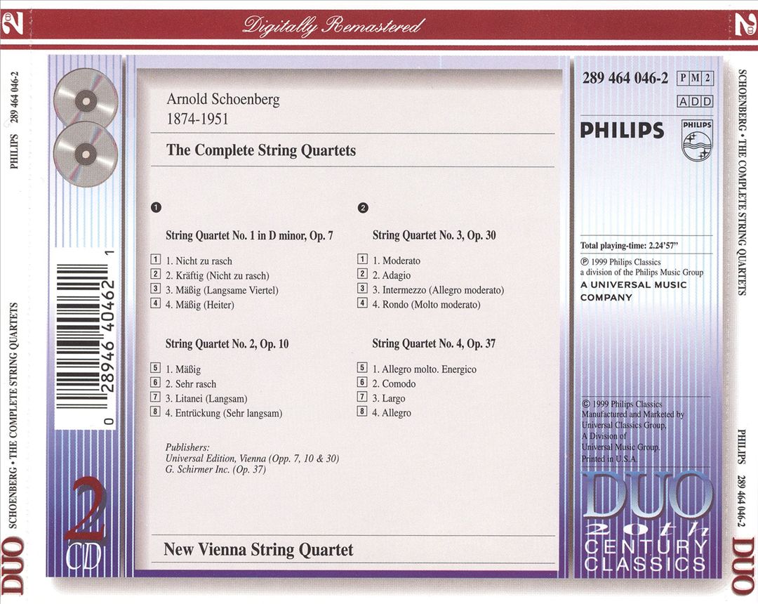 Schoenberg: The String Quartets cover art