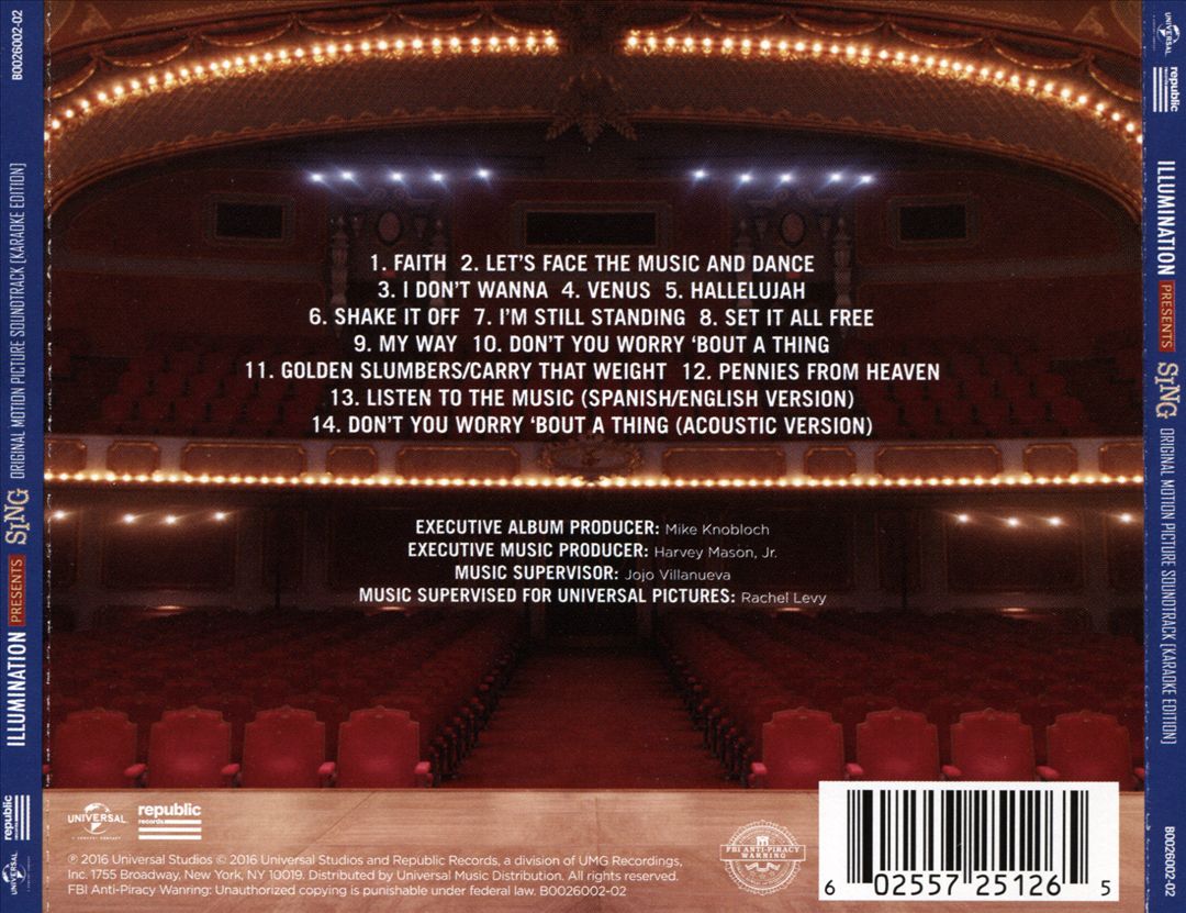 Sing [Original Motion Picture Soundtrack][Karaoke Edition] cover art