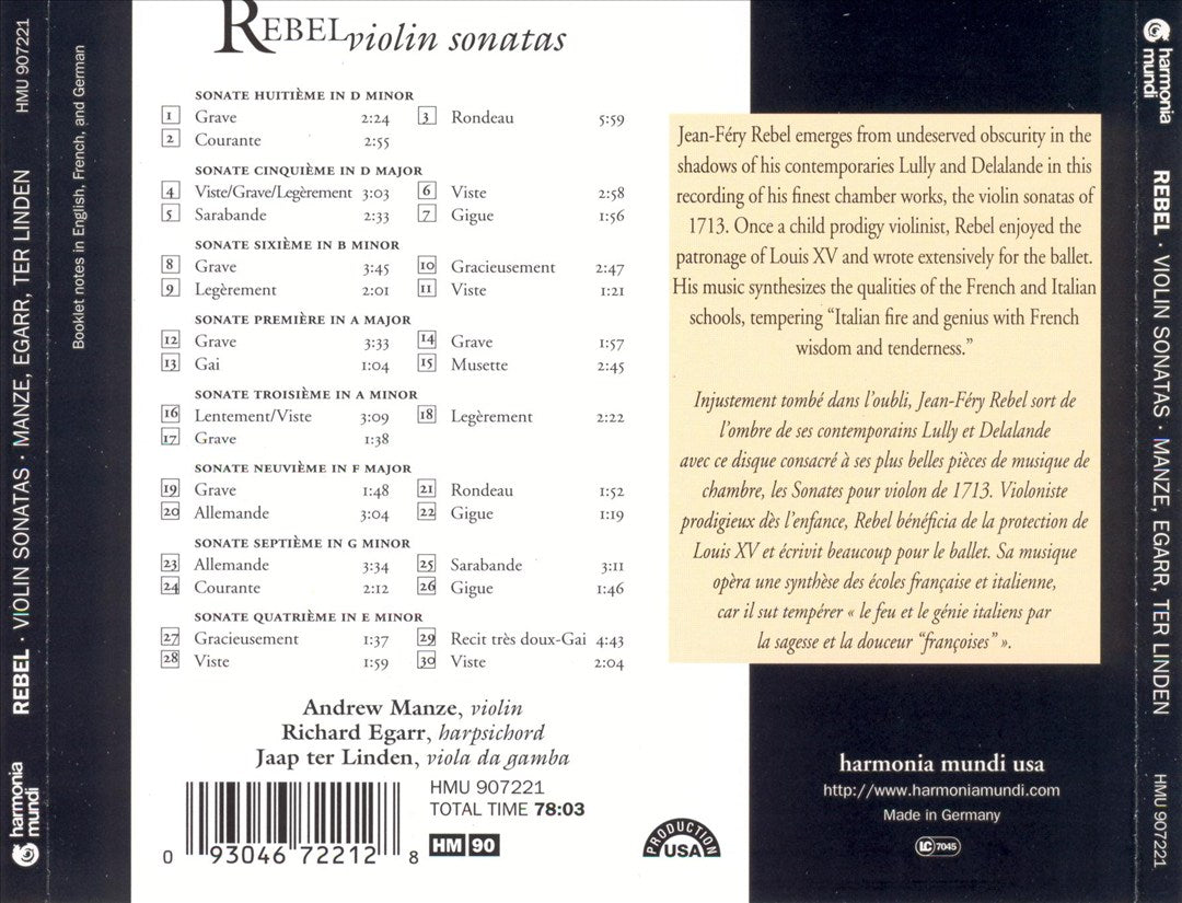 Rebel: Violin Sonatas cover art