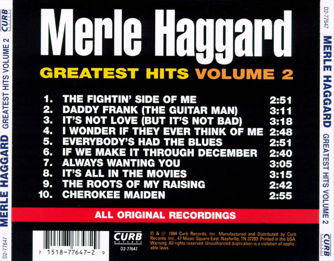 Merle Haggard: Greatest Hits, Vol. 2 cover art