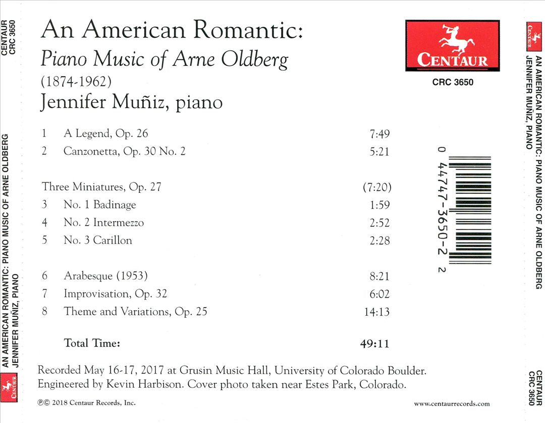 American Romantic: Piano Music of Arne Oldberg cover art