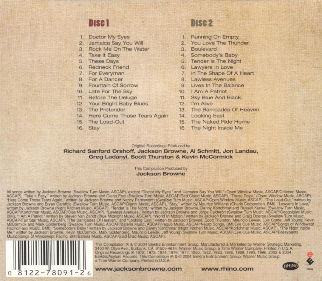 Very Best of Jackson Browne cover art