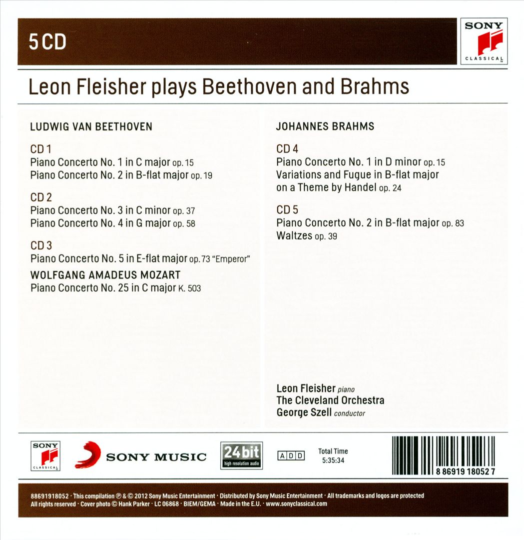 Leon Fleisher Plays Beethoven & Brahms cover art