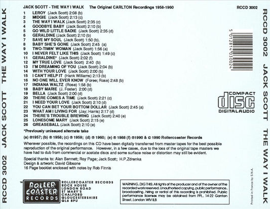 Way I Walk: The Original Carlton Recordings 1958-1960 cover art