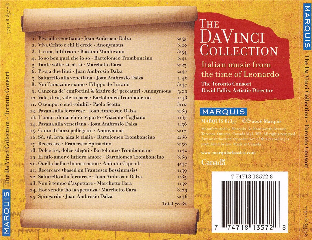Da Vinci Collection: Italian Music from the Time of Leonardo cover art