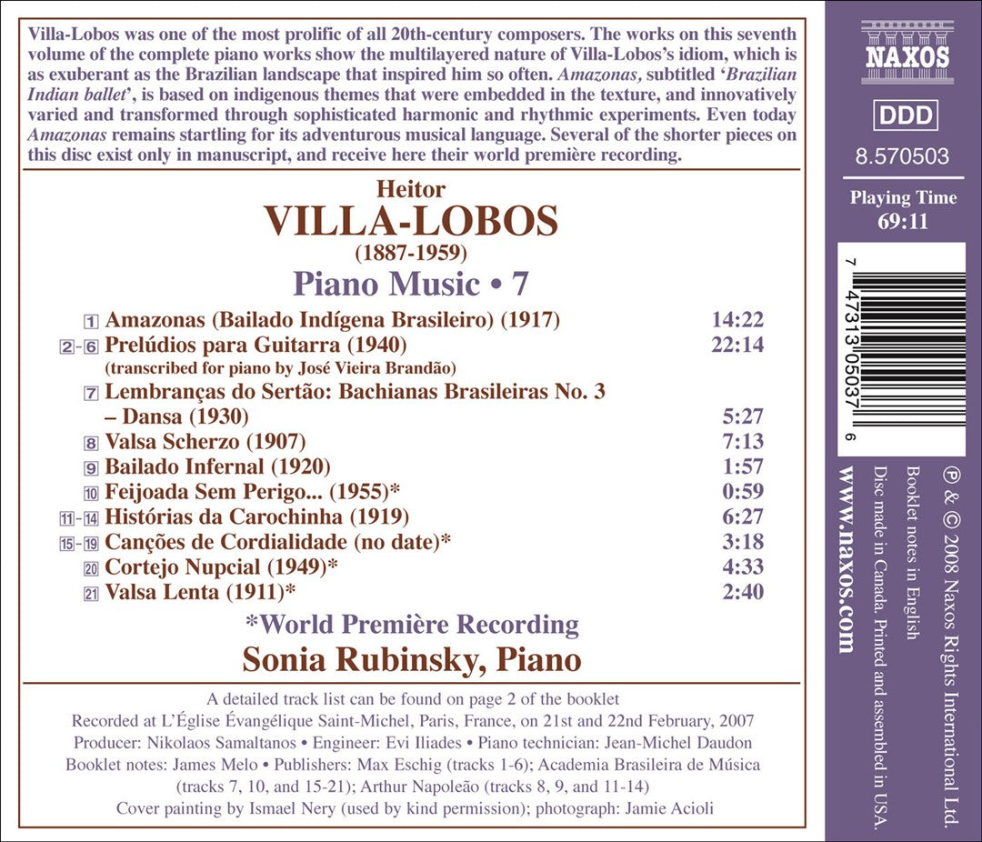 Villa-Lobos: Piano Music, Vol. 7 cover art