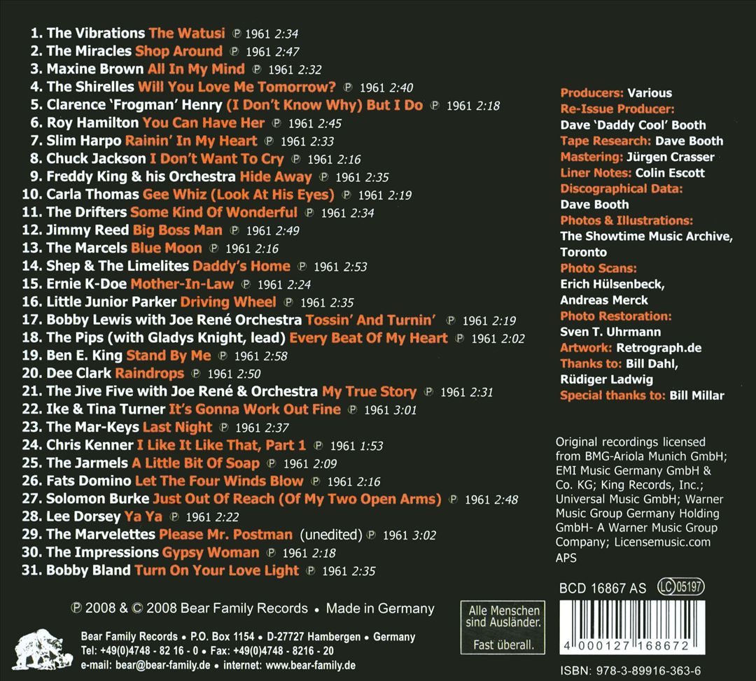Sweet Soul Music: 1961 cover art