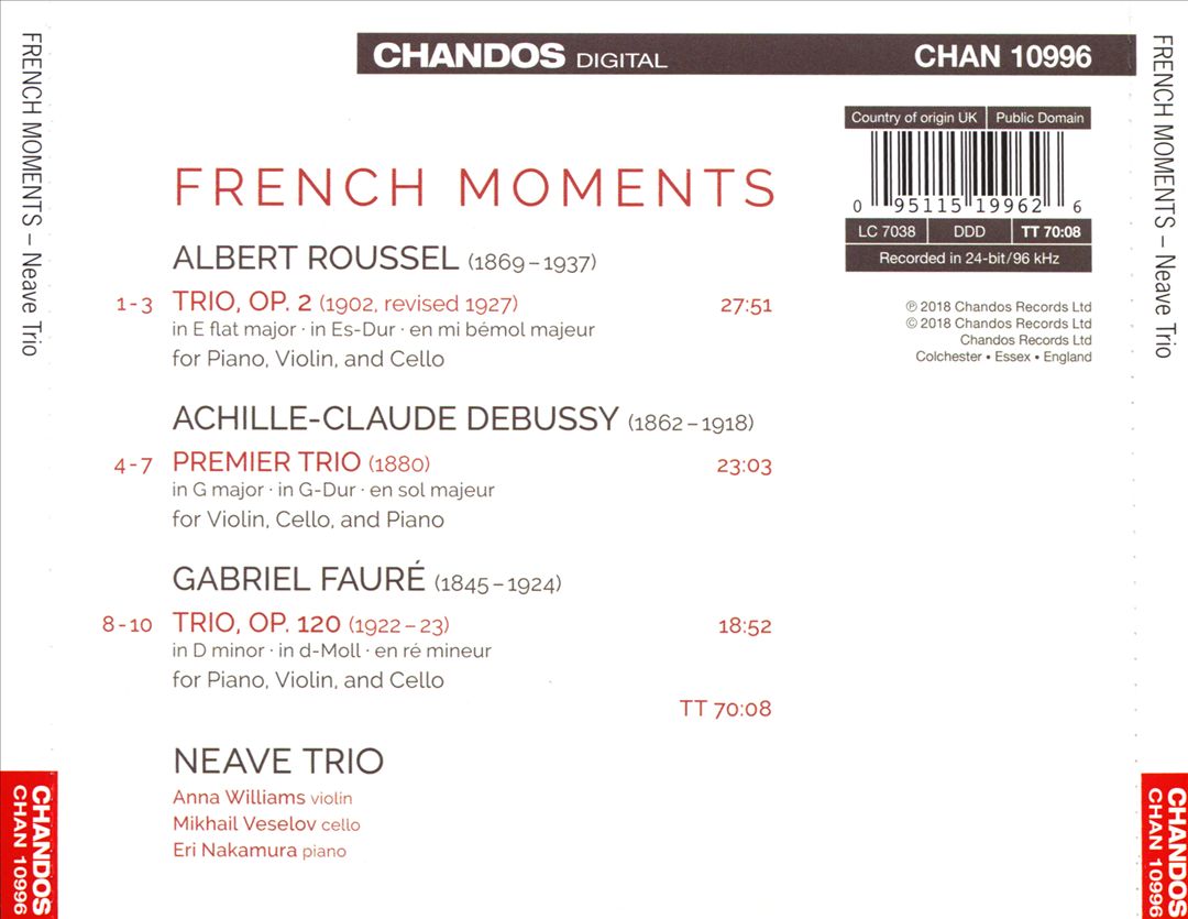 French Moments: Fauré, Debussy, Roussel cover art