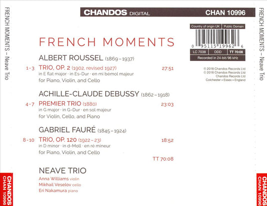 French Moments: Fauré, Debussy, Roussel cover art