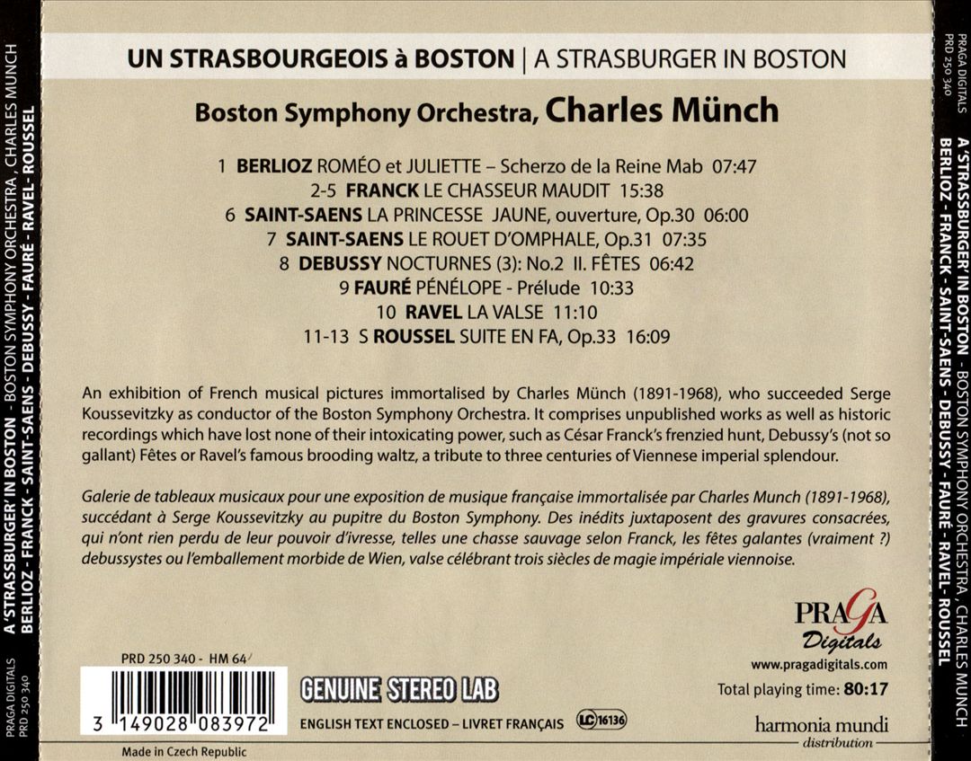 Tribute to Charles Münch: A Strasburger in Boston cover art
