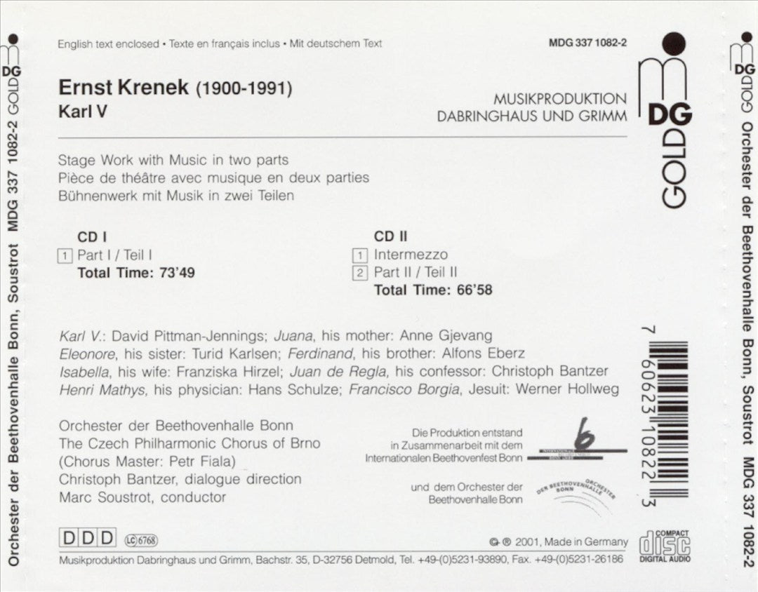 Ernst Krenek: Karl V cover art