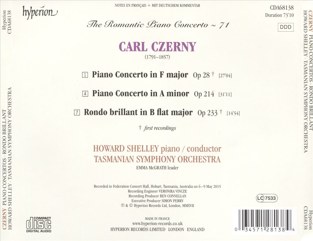 Romantic Piano Concerto, Vol. 71: Czerny cover art