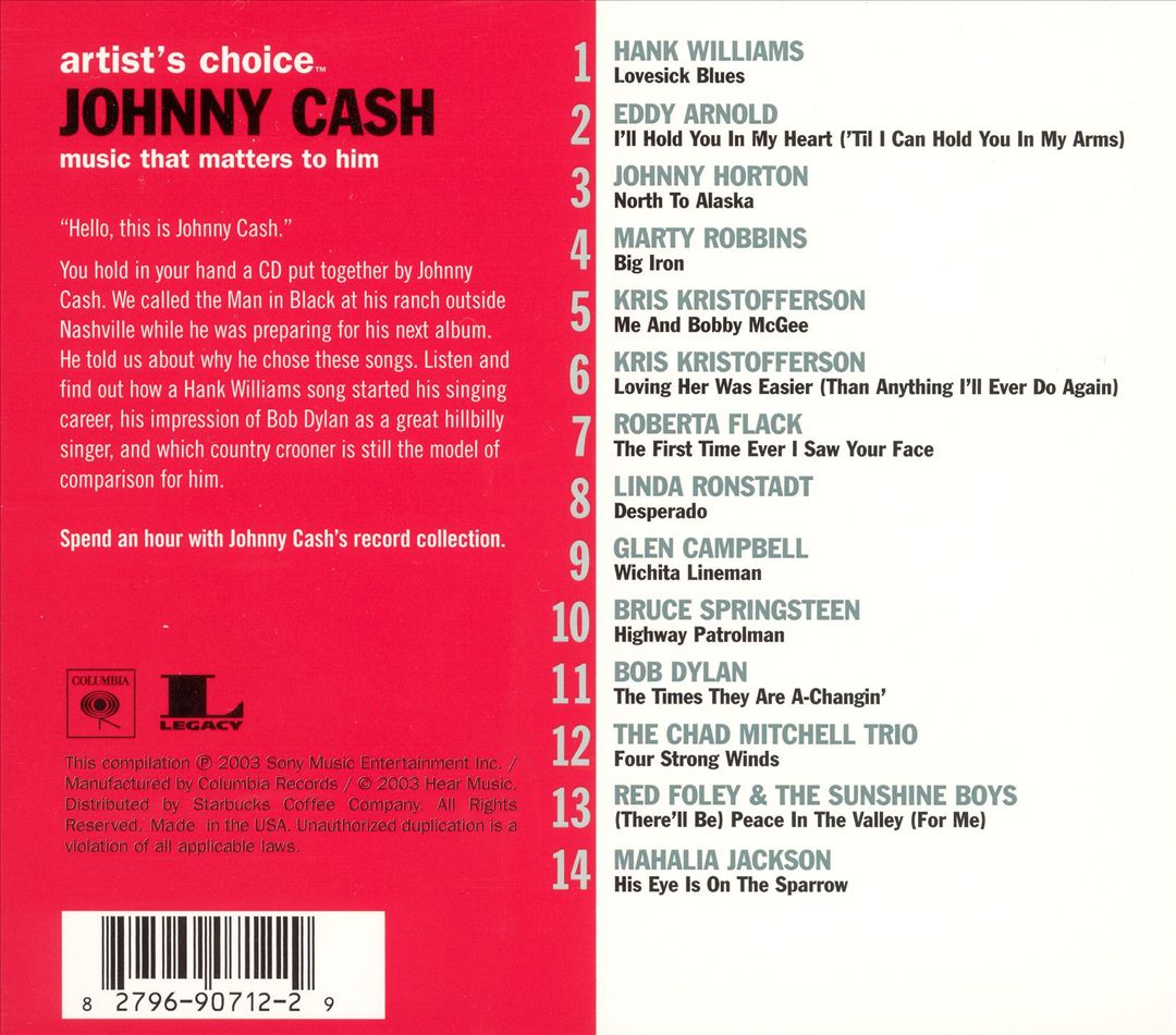 Artist's Choice: Johnny Cash cover art