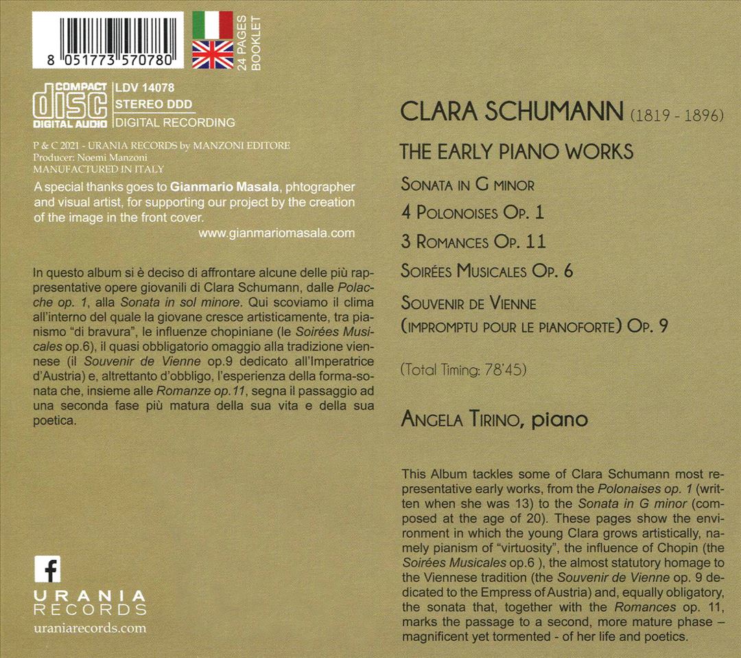 Young Clara: Piano Works, Vol. 1 cover art