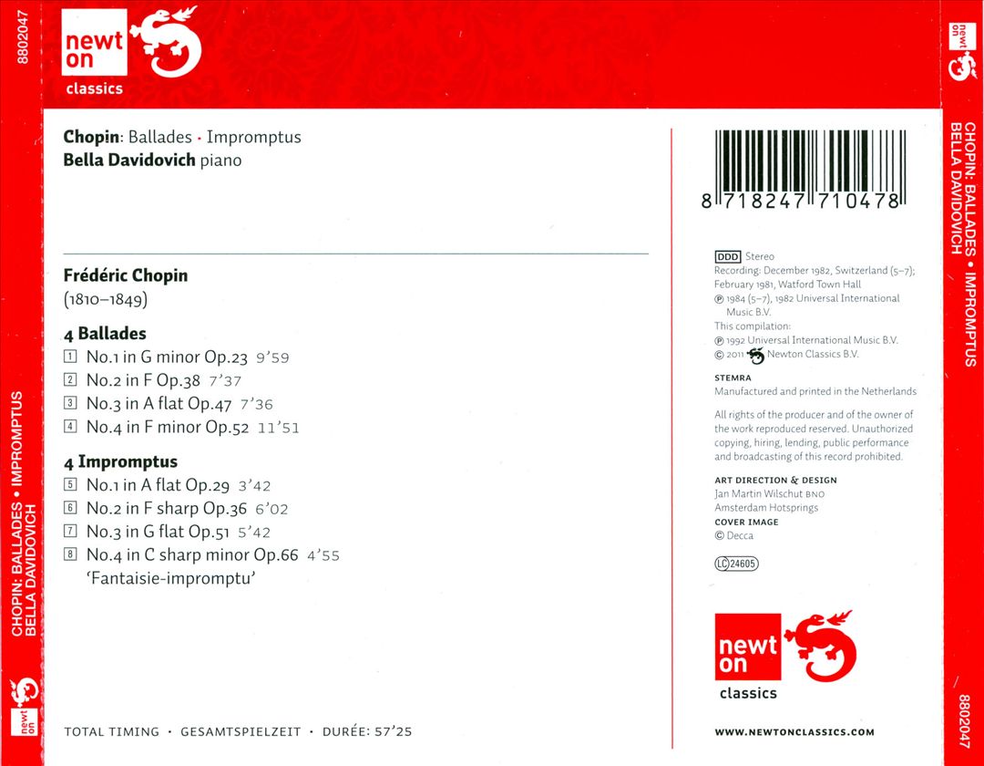 Chopin: 4 Ballades; 4 Impromptus cover art