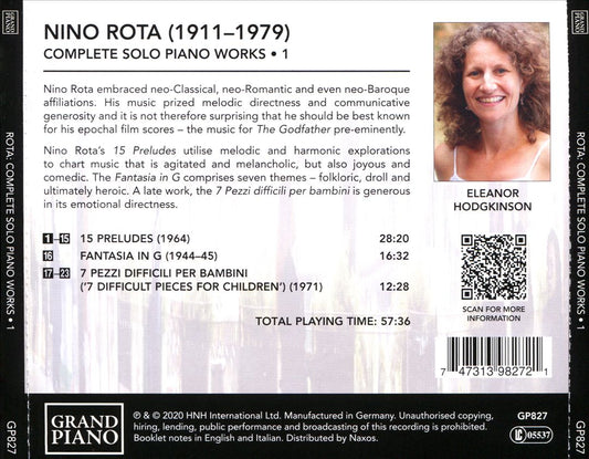 Nino Rota: Complete Solo Piano Works, Vol. 1 cover art