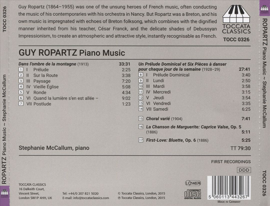 Ropartz: Piano Music cover art