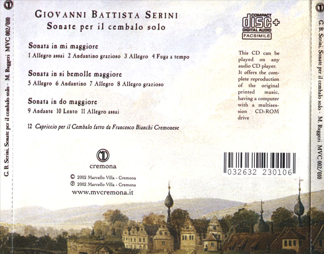 Giovanni Battista Serini: Sonate Per Il Cembalo Solo cover art