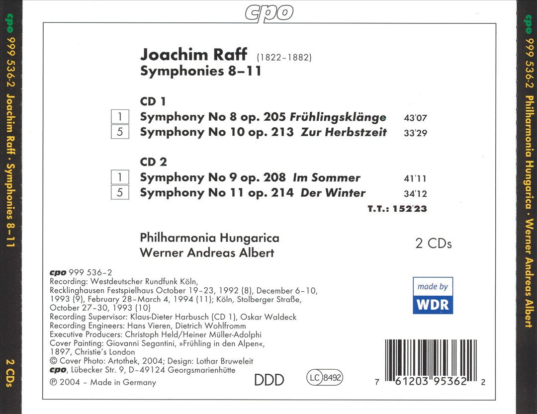 Raff: Symphonies 8 - 11 "Four Seasons" cover art