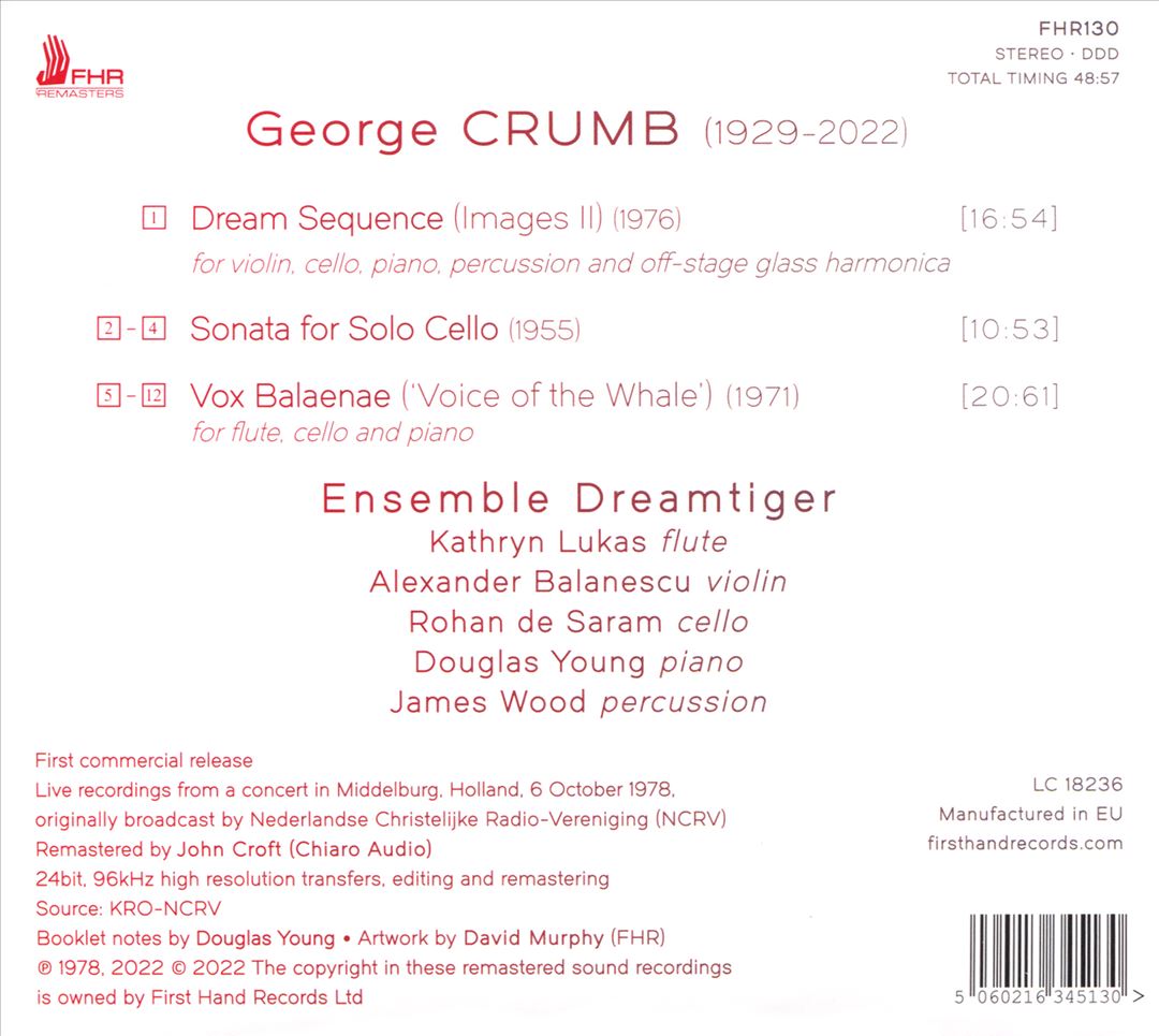 Crumb: Dream Sequence; Cello Sonata; Vox Balaenae cover art