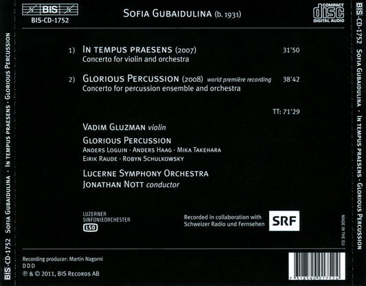 Sofia Gubaidulina: Glorious Percussion; In Tempus Praesens cover art