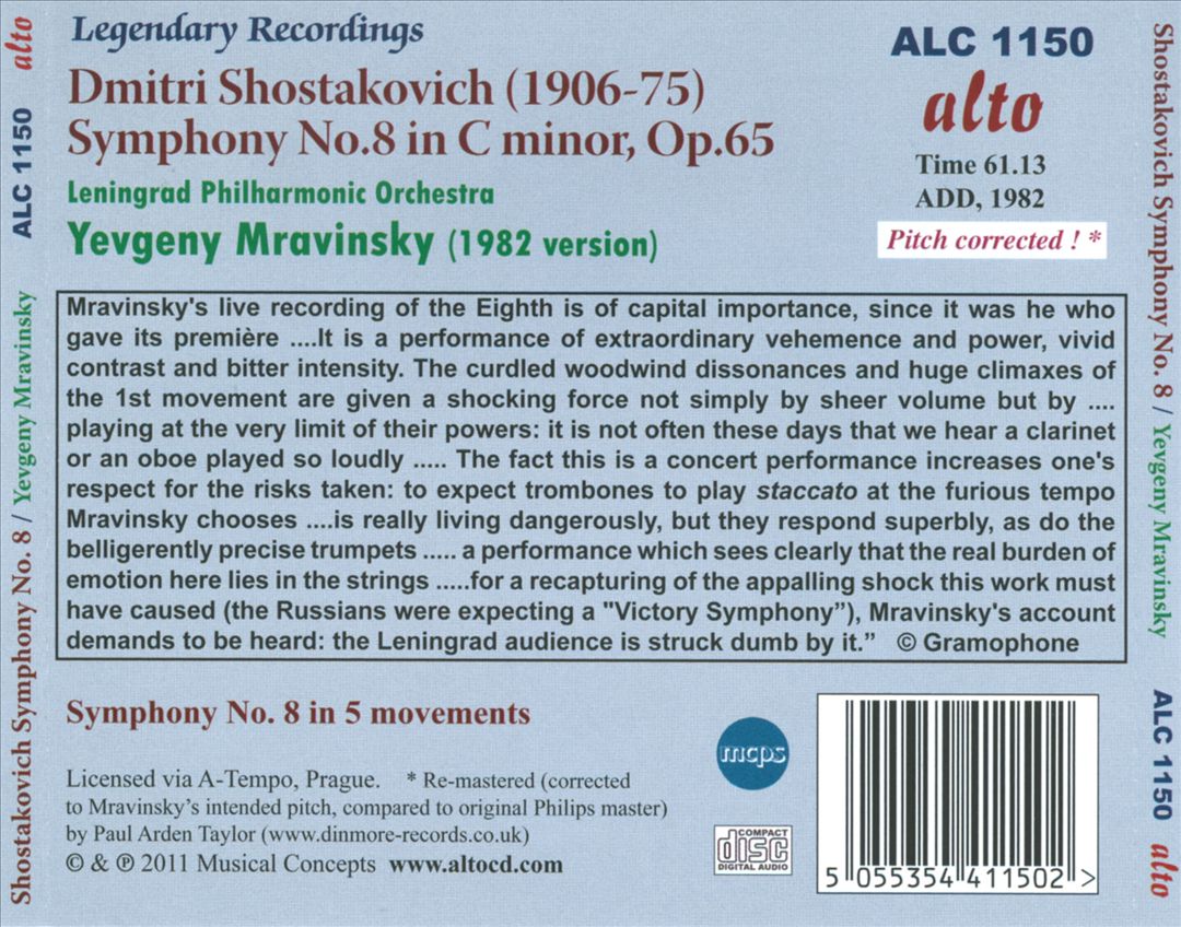 Shostakovich: Symphony No. 8 [1982 Recording] cover art