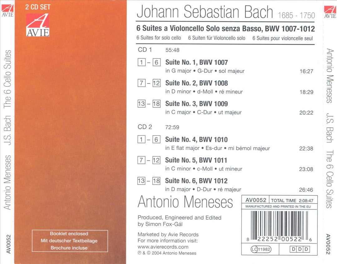 Bach: The 6 Cello Suites cover art