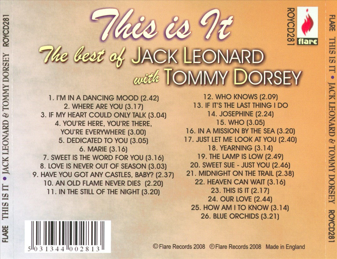 This is It: The Best of Jack Leonard with Tommy Dorsey cover art