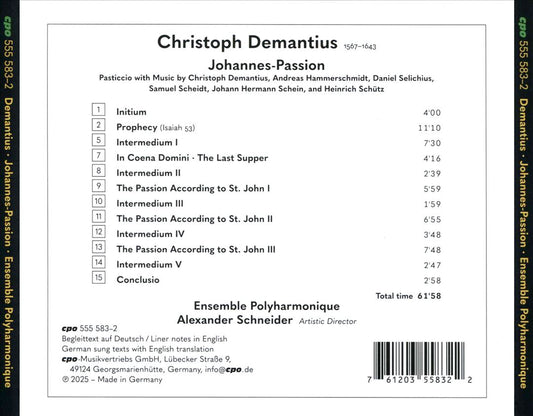 Christoph Demantius: Johannes-Passion cover art