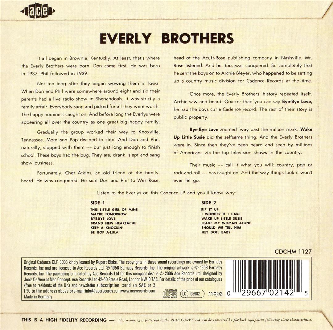 Everly Brothers [Cadence] cover art