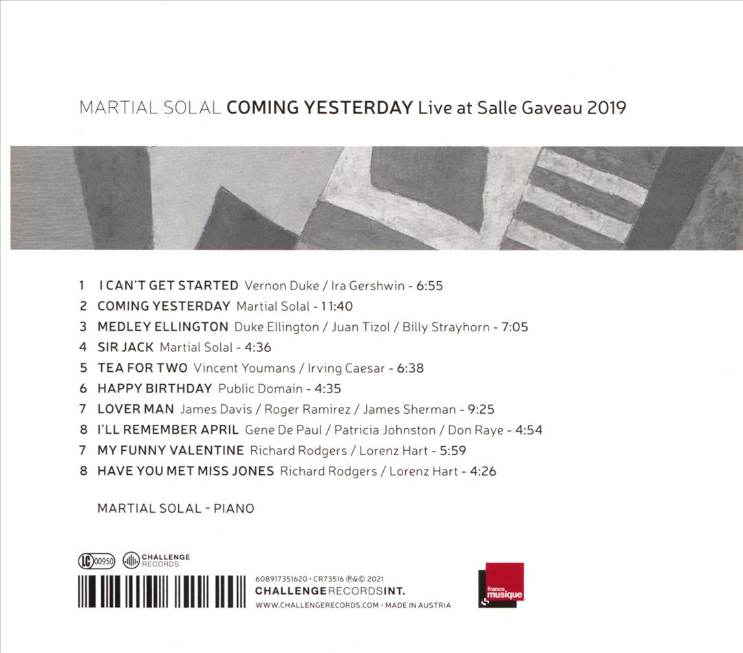Coming Yesterday: Live at Salle Gaveau 2019 cover art